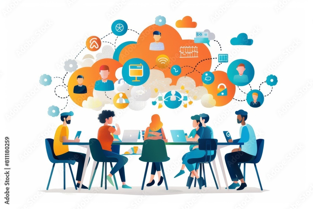 Aufkleber corporate team collaboration is optimized by community cloud networking, hosting startup teamworkcon