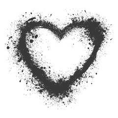 Silhouette Stencil frame dirty texture hearth border black color only