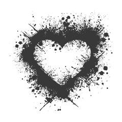 Silhouette Stencil frame dirty texture hearth border black color only