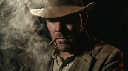 Fototapeta premium portrait of man with cigar