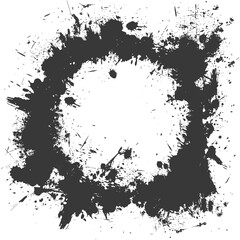 Silhouette Stencil frame dirty texture hearth border black color only