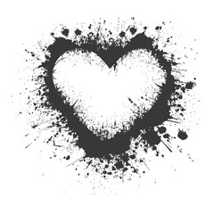 Silhouette Stencil frame dirty texture hearth border black color only