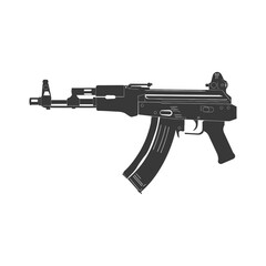 Silhouette Submachine gun military weapon black color only