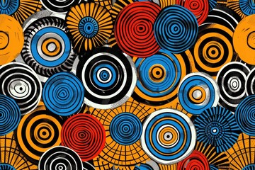 Vibrant circles on a dark backdrop, perfect for graphic design projects