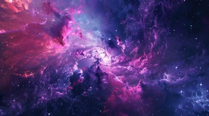 A galaxy in flat design, top view, cosmic theme, water color, Analogous Color Scheme