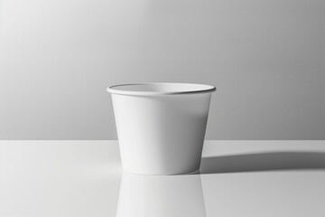 Minimalist White Paper Cup on Reflective Surface
