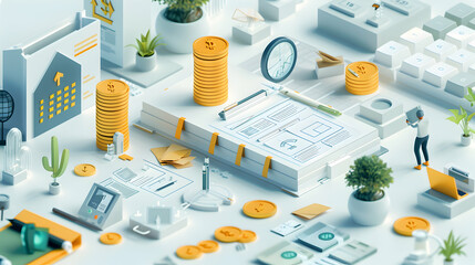 Retirement Consultant Planning Secure Futures 3D Business Illustration   A Consultant s Vision for Sustainable Income and Effective Retirement Savings