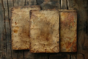 Vintage book on rustic table, perfect for educational designs