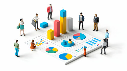 Startup Founder Conducting Market Research Concept: 3D Simple Business Flat Illustration of Identifying Customer Needs and Evaluating Competition to Refine Value Proposition and Ma