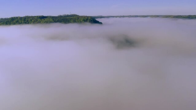Flying over a fog bank