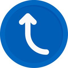 Left Arrow Curving Up Icon