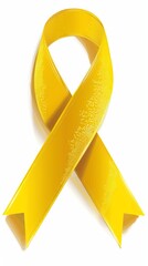 Yellow ribbon for awareness isolated.