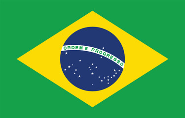 Fototapeta premium National flag of Brazil. Brazil Flag. 