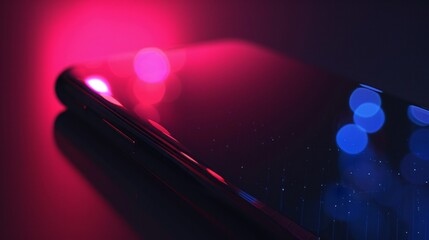 Light leak effect on a black mobile screen background