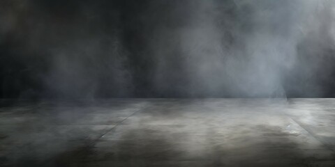 Abstract black 3d solid background with smog