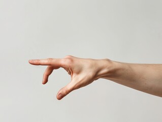 A hand is reaching out to grab something.