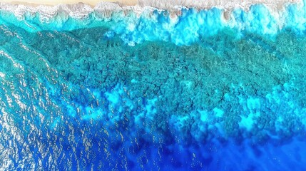 Aerial view of the blue sea surface