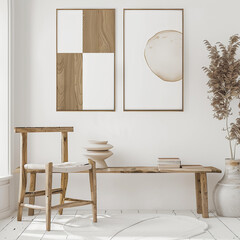 minimalist japandi living room interior