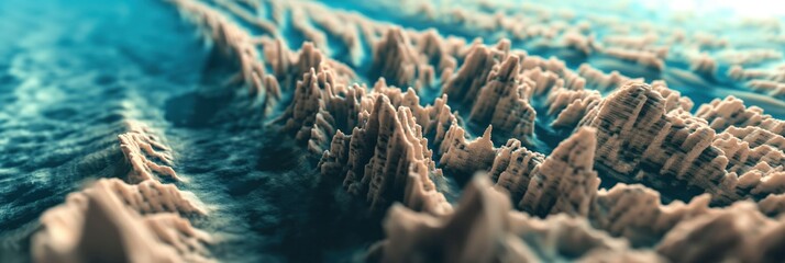 Crisp teal ridges mimic an alien landscape, providing a unique and textured visual perfect for innovative designs.