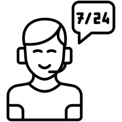 Obraz premium Support Service Outline Icon Pack