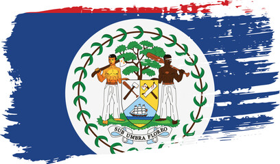 Belize flag, wide brush stroke on transparent background vector