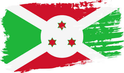Burundi flag, wide brush stroke on transparent background vector