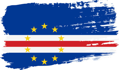 Cape Verde flag, wide brush stroke on transparent background vector © gladder