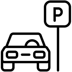 Car Parking Outline Icon Pack