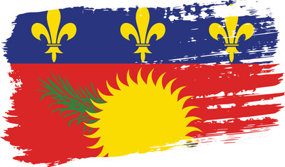 Red Guadeloupe flag, wide brush stroke on transparent background vector
