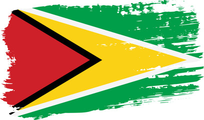 Guyana flag, wide brush stroke on transparent background vector