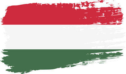 Hungary flag, wide brush stroke on transparent background vector