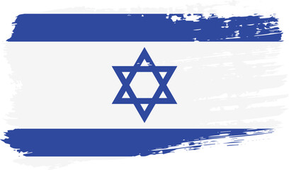 Israel flag, wide brush stroke on transparent background vector