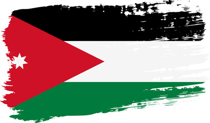 Jordan flag, wide brush stroke on transparent background vector