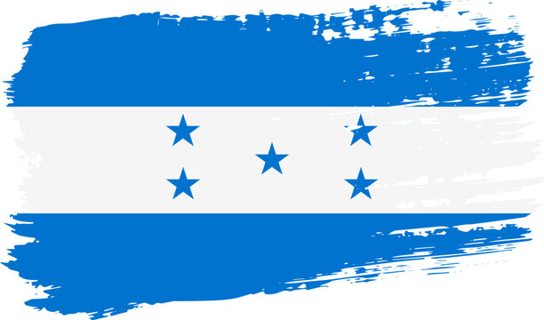 Honduras flag, wide brush stroke on transparent background vector
