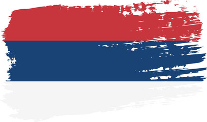 Serbia flag, wide brush stroke on transparent background vector