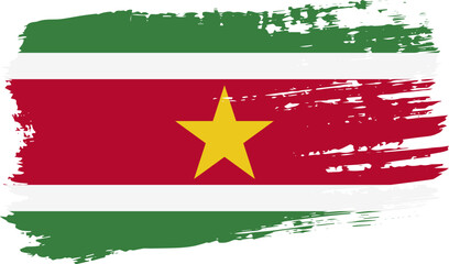 Suriname flag, wide brush stroke on transparent background vector