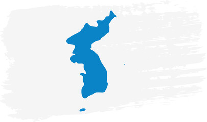 Unification flag of Korea flag, wide brush stroke on transparent background vector