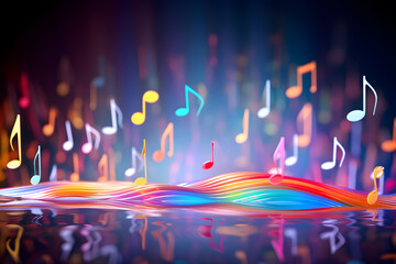 Colorful musical notes background