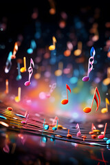 Colorful musical notes background