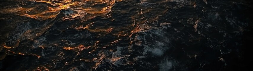 Faint Moonlight Reflecting on the Dark Sea