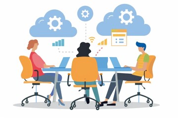 Digital remote workspaces incorporate team automated connections and online task management to foster workplace participation systems.