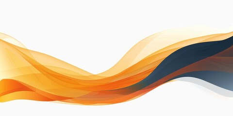 A wave of color with orange and blue. The orange is more prominent than the blue. The wave is long and curvy