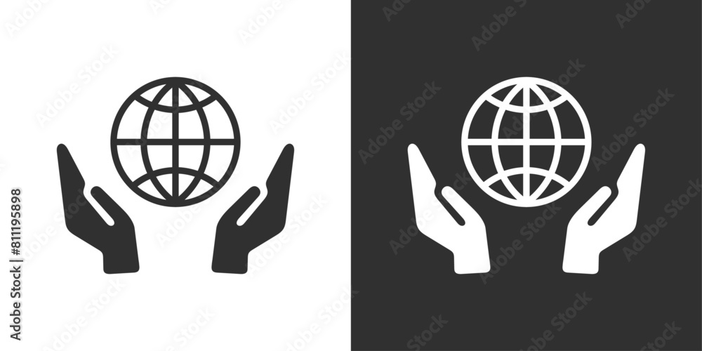 Wall mural save the world responsibility sign icon vector illustration design
