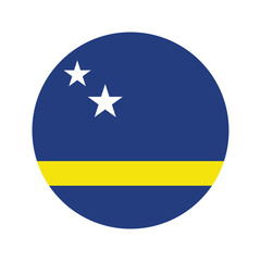 National flag of Curacao. Curacao Flag. Curacao Round flag.
