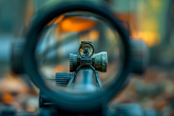 telescopic sight of a rifle aiming