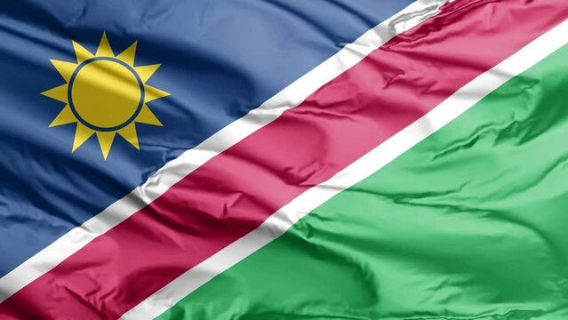 waving flag of namibia