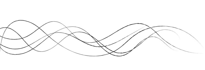 Thin line wavy abstract vector on white background. Curve wave seamless pattern. Line art striped graphic template. Vector illustration.