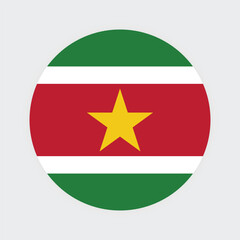 Fototapeta premium National flag of Suriname. Suriname Flag. Suriname Round flag. 
