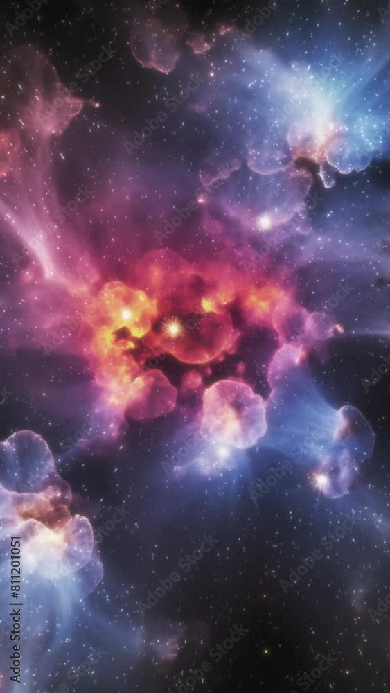Wall mural cosmic vertical background of a beautiful galaxy.