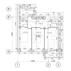 Vector apartment floor plan or layout
